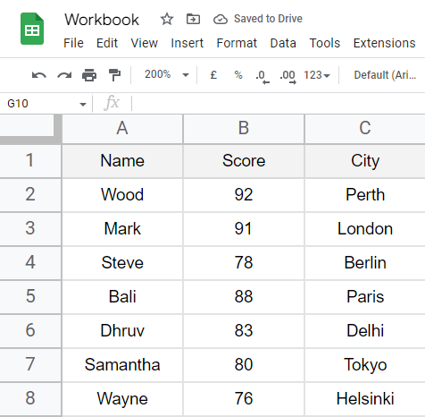 how to Use Transpose Function in Google Sheets 1