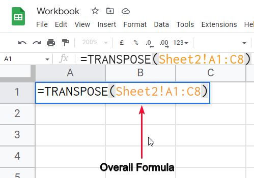 how to Use Transpose Function in Google Sheets 17