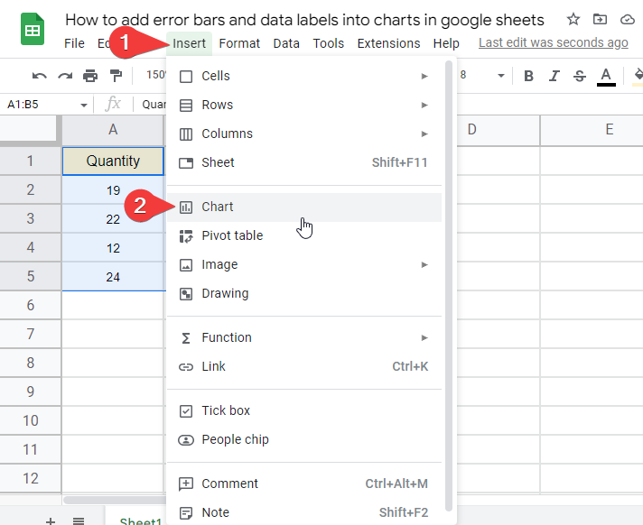 how to add error bars and data labels to charts in google sheets 3