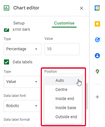 how to add error bars and data labels to charts in google sheets 20