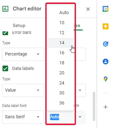 how to add error bars and data labels to charts in google sheets 22