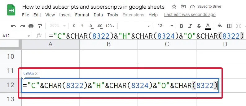 how to add subscripts and superscripts in google sheets 27