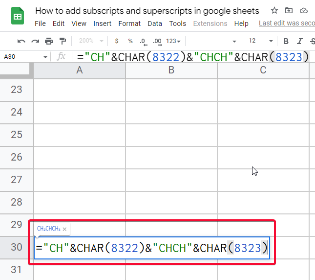 how to add subscripts and superscripts in google sheets 29