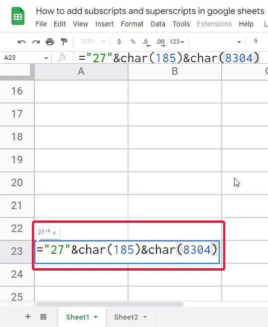 how to add subscripts and superscripts in google sheets 33