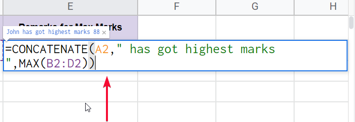 how to append text with value and formula in google sheets 16