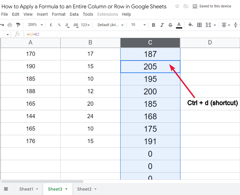 how to apply a formula to an entire column or row in Google Sheets 24