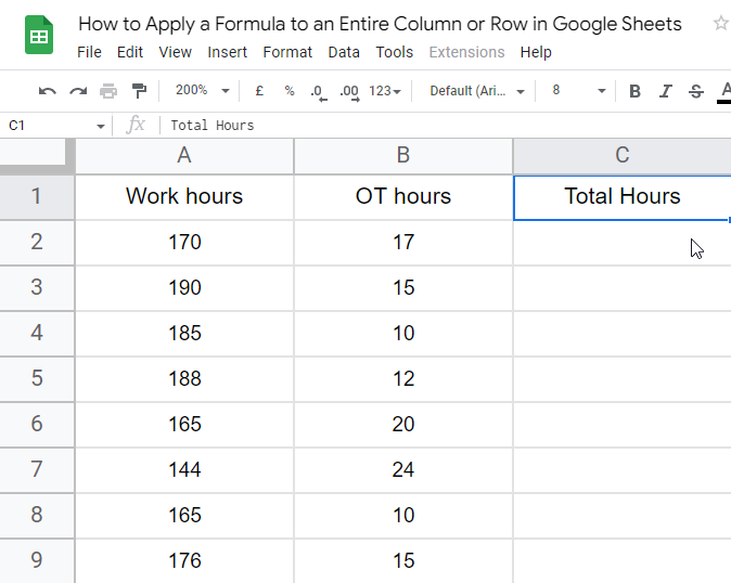 how to apply a formula to an entire column or row in Google Sheets 25