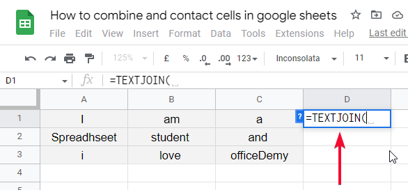 how to combine and contact cells in google sheets 11