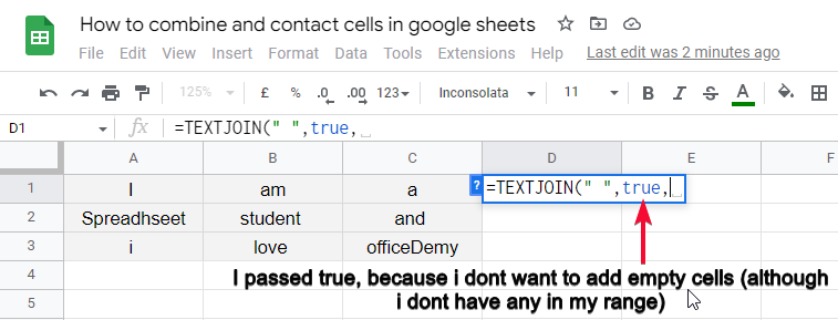 how to combine and contact cells in google sheets 13