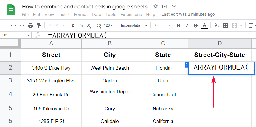 how to combine and contact cells in google sheets 26