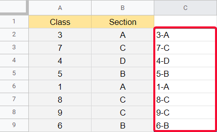 how to combine and contact cells in google sheets 7