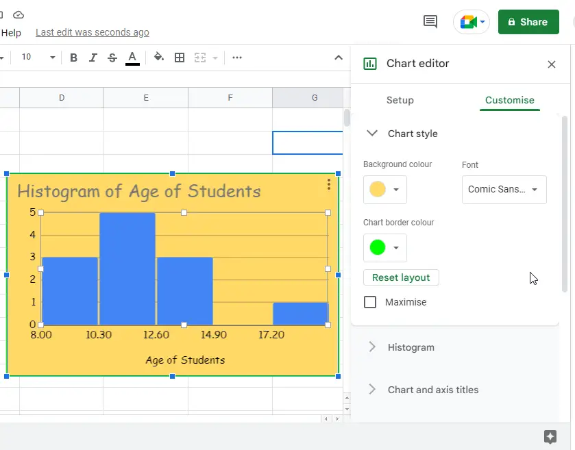 how to make a histogram in google sheets 7