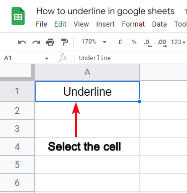 how to underline in google sheets 4