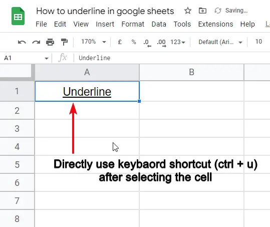 how to underline in google sheets 6