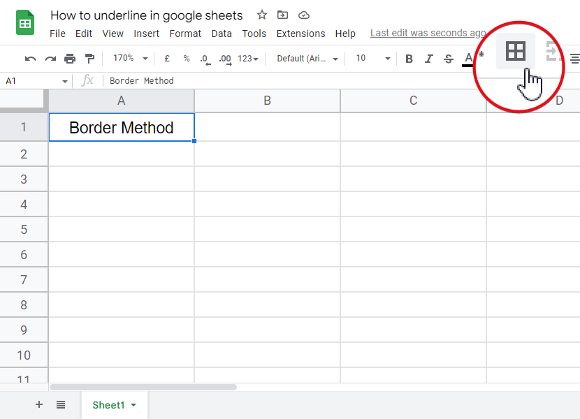 how to underline in google sheets 8