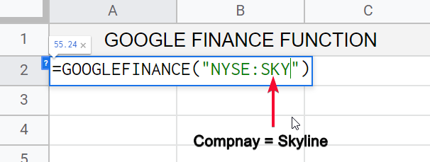 how to use Google Finance Function in Google Sheets 16
