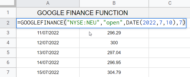 how to use Google Finance Function in Google Sheets 31