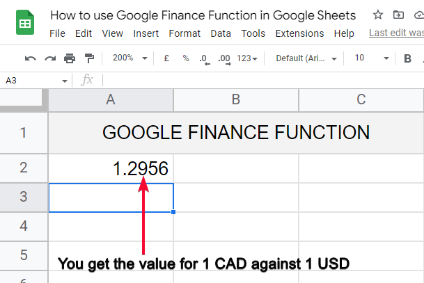 how to use Google Finance Function in Google Sheets 7