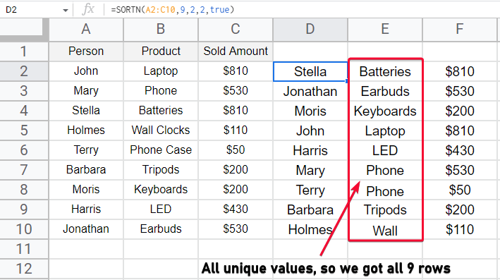 how to use SORTN Function In Google Sheets 21