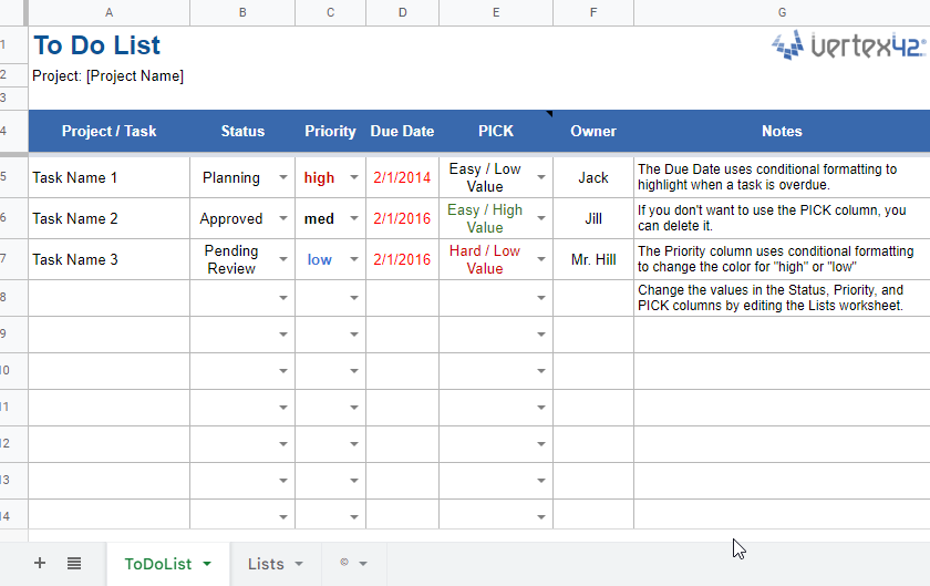 project Management Templates in Google Sheets 9