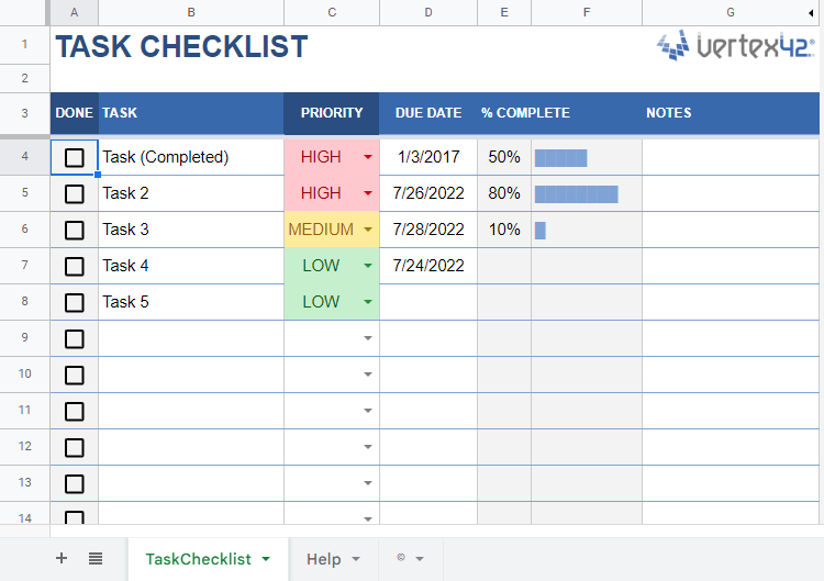 project Management Templates in Google Sheets 10