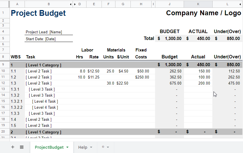 project Management Templates in Google Sheets 13