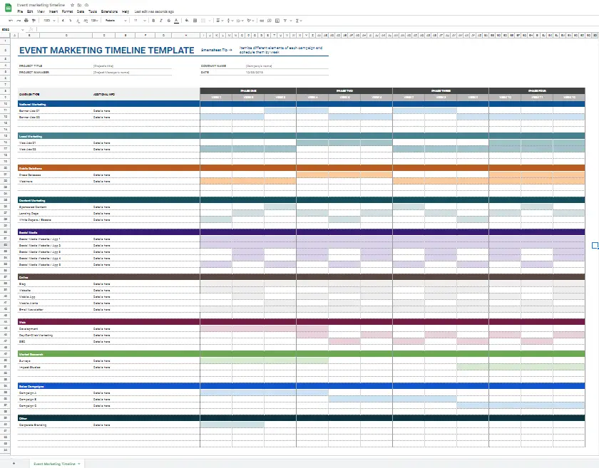 project Management Templates in Google Sheets 4