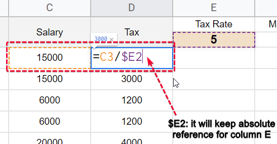what are Absolute and relative cell references in Google Sheets 7
