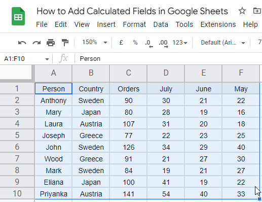 How to Add Calculated Fields in Google Sheets 3