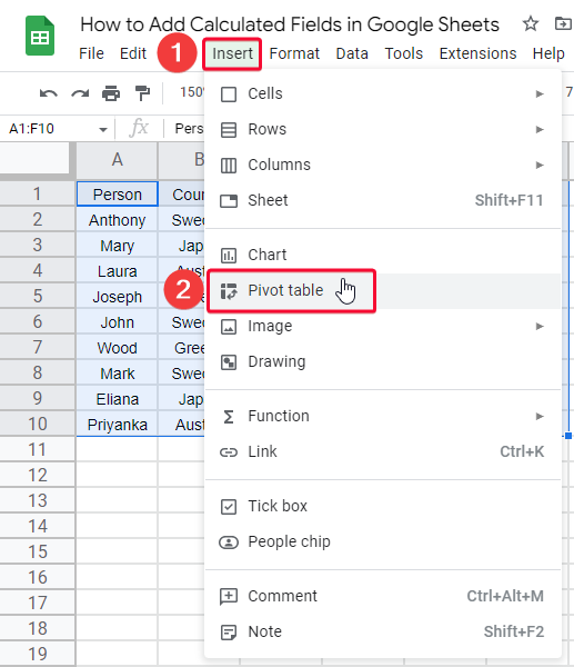 How to Add Calculated Fields in Google Sheets 4