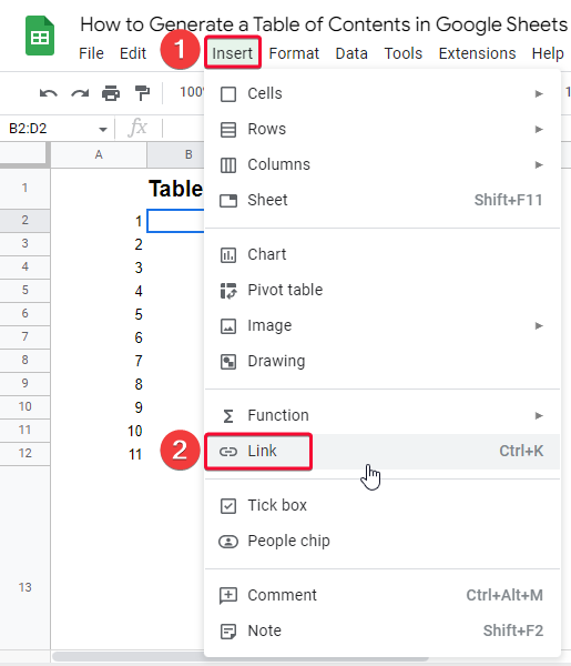 How to Generate a Table of Contents in Google Sheets 17