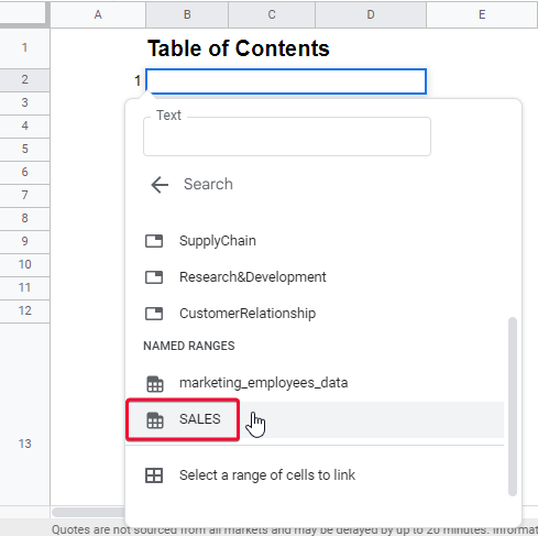 How to Generate a Table of Contents in Google Sheets 20