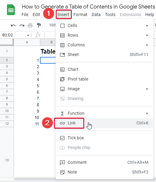 How to Generate a Table of Contents in Google Sheets 25