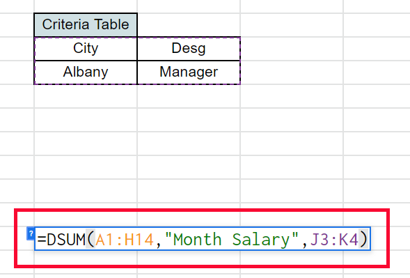 how to DSUM Function in Google Sheets 10