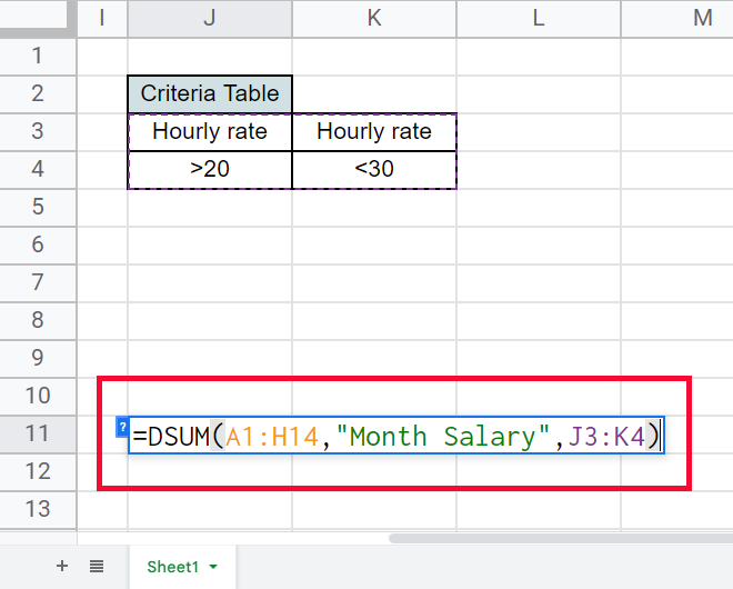 how to DSUM Function in Google Sheets 17