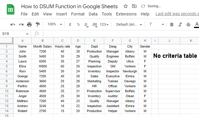 how to DSUM Function in Google Sheets 19