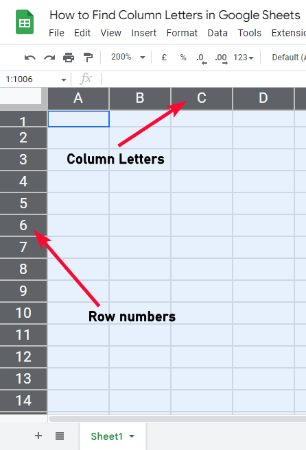 how to Find Column Letters in Google Sheets 1