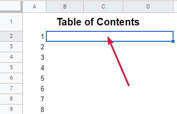 how to Generate a Table of Contents in Google Sheets 2