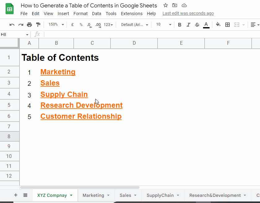 how to Generate a Table of Contents in Google Sheets 32