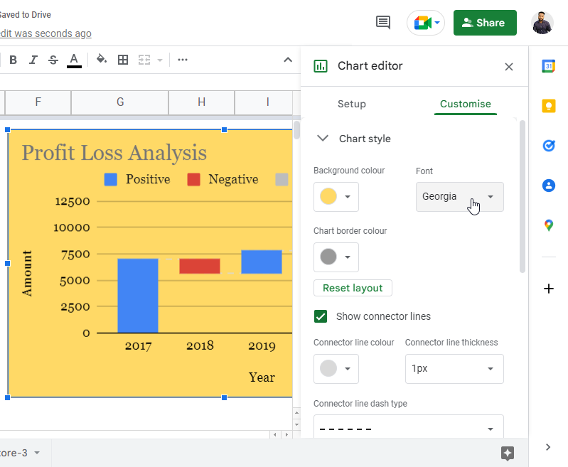 how to Make a Waterfall Chart in Google Sheets 15