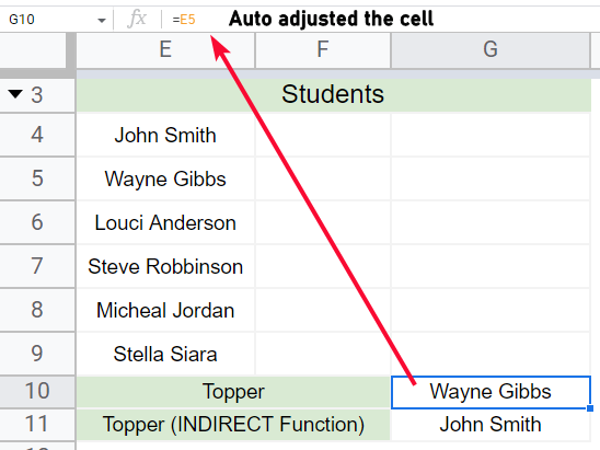 how to Use the INDIRECT Function in Google Sheets 16