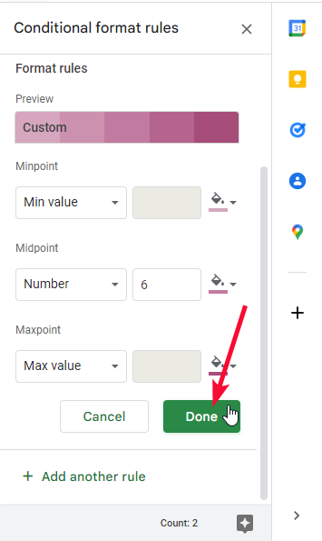 how to use Color Scale in Google Sheets 17