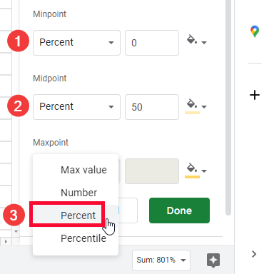 how to use Color Scale in Google Sheets 22