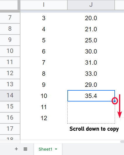 how to use FORECAST Function in Google Sheets 21