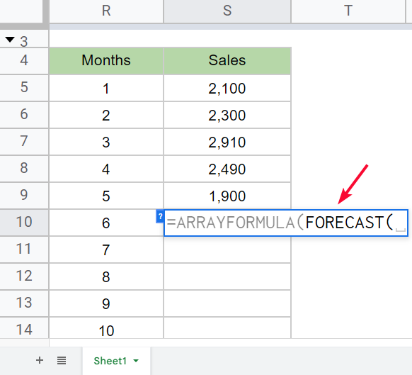 how to use FORECAST Function in Google Sheets 32