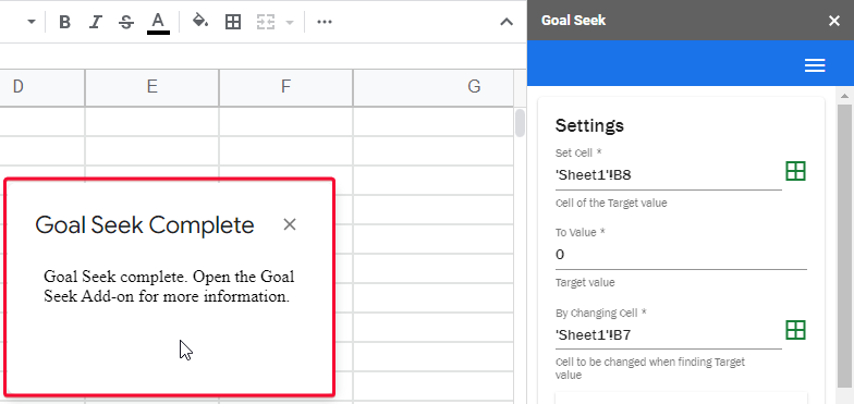 how to use Goal Seek in Google Sheets 27