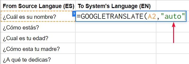 how to use Google Translate Function in Google Sheets 12
