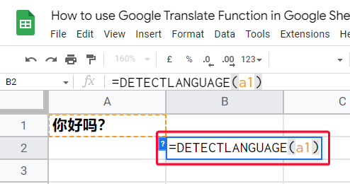 how to use Google Translate Function in Google Sheets 18