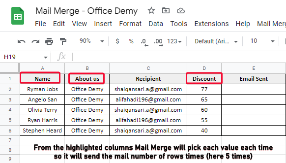 how to use Mail Merge in Google Sheets 11