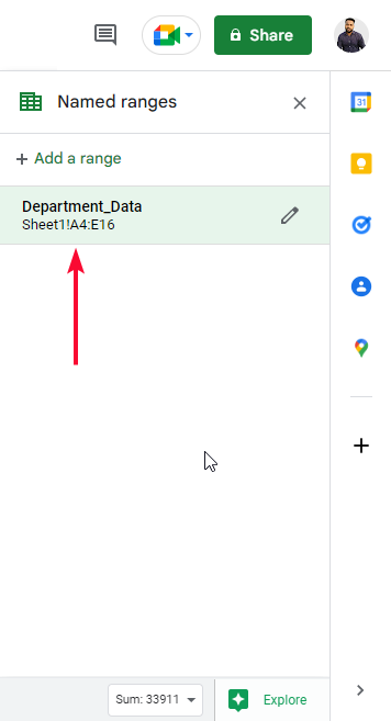 how to use Named Range in Google Sheets 6